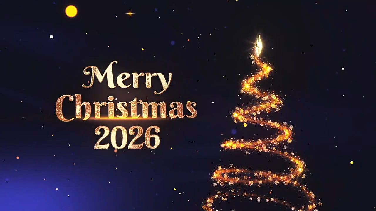 PR模板-粒子线条生成圣诞树圣诞节快乐节日片头动画-1