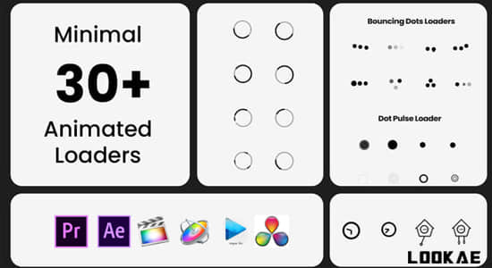 30个极简圆形加载合集MOV动画 有透明通道-1 30个极简圆形加载合集MOV动画 有透明通道-1