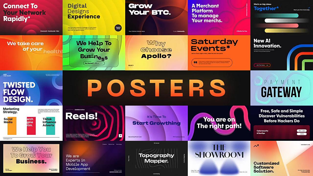 AE模板-50组专业现代简约海报大标题图形包-1