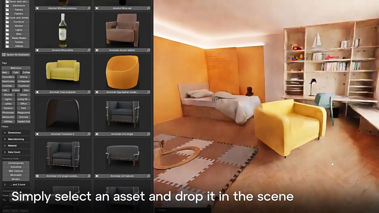 Blender插件-457个室内家具装饰品3D模型资产预设 Interniq V2-1