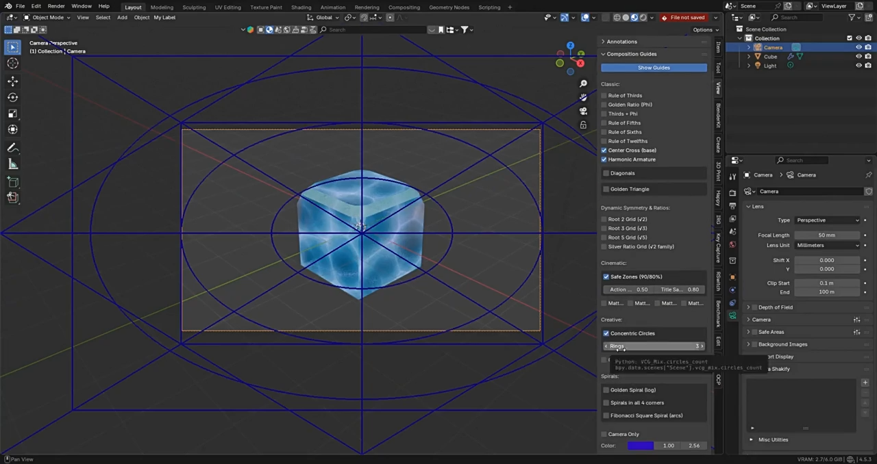 Blender插件-Composition Guides V1.3专业视窗美感构图辅助线工具-1