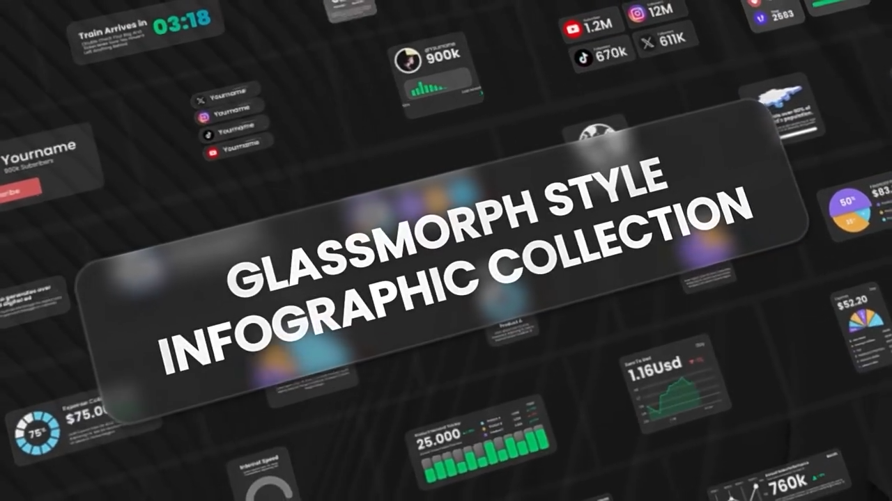 AE模板-创意简洁的信息数据图表动画包合集-1