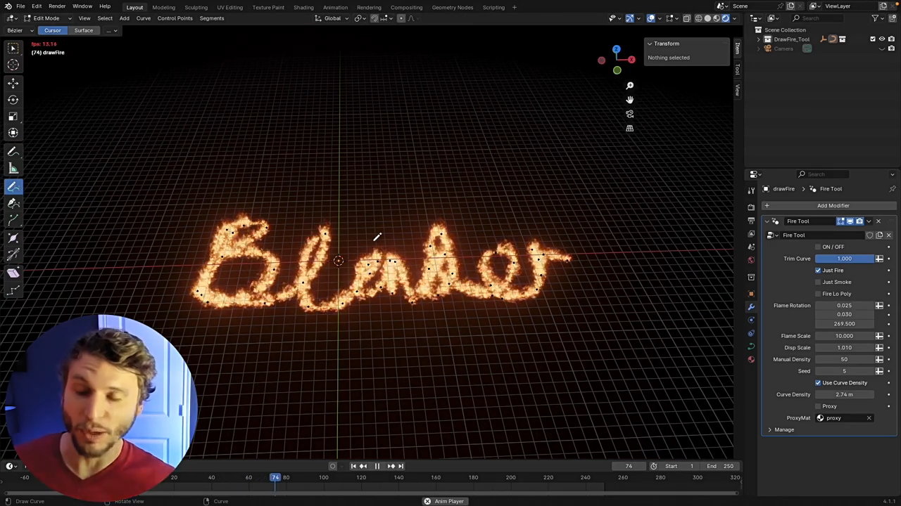 Blender插件-Draw Fire Tool v2.0路径火焰特效生成器+使用教程-1