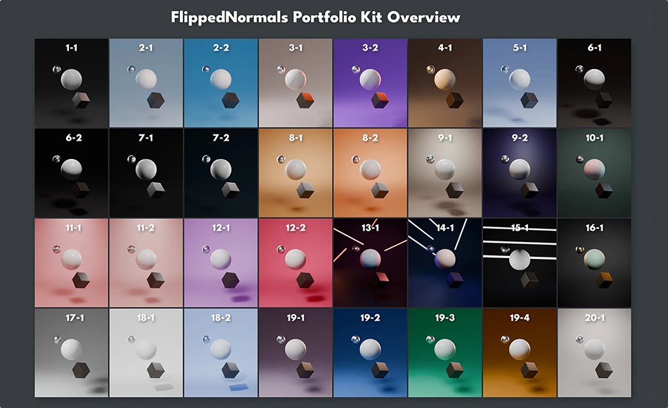 Blender光效预设-FlippedNormals Portfolio Kit 20组高质量灯光预设-1 Blender光效预设-FlippedNormals Portfolio Kit 20组高质量灯光预设-1