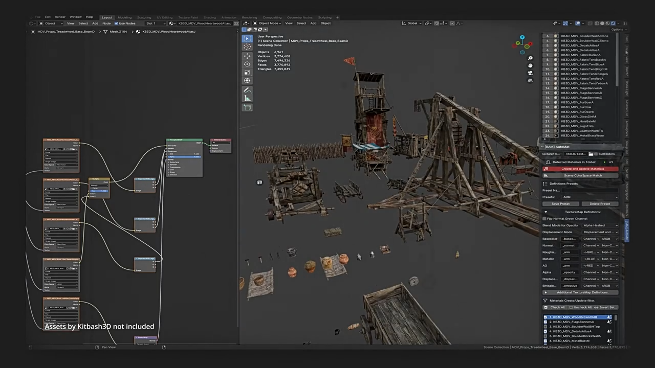 Blender插件-BAM Blender Automat V1.2.0一键批量生成材质工具-1