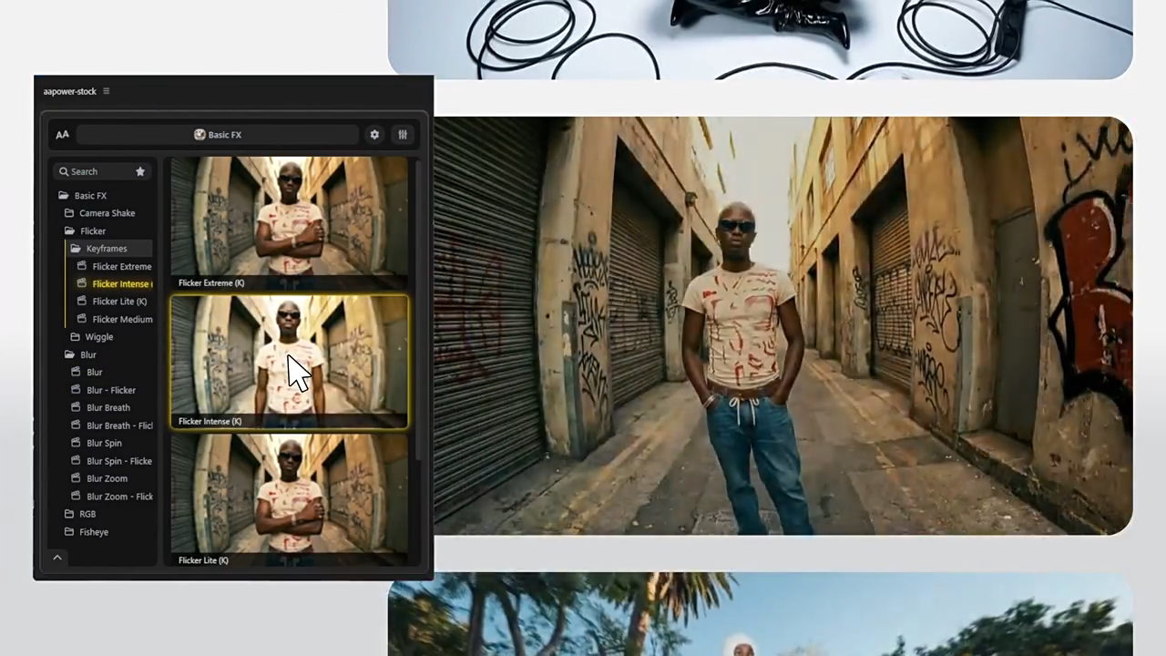 AE模板-36个视觉特效的专业合集 摄像机抖动+运动模糊+闪烁RGB色差-1