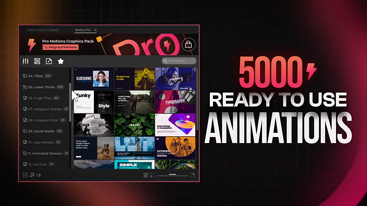 AE脚本-5000种现代时尚文字标题图形排版封面转场片头音效动画预设包-1