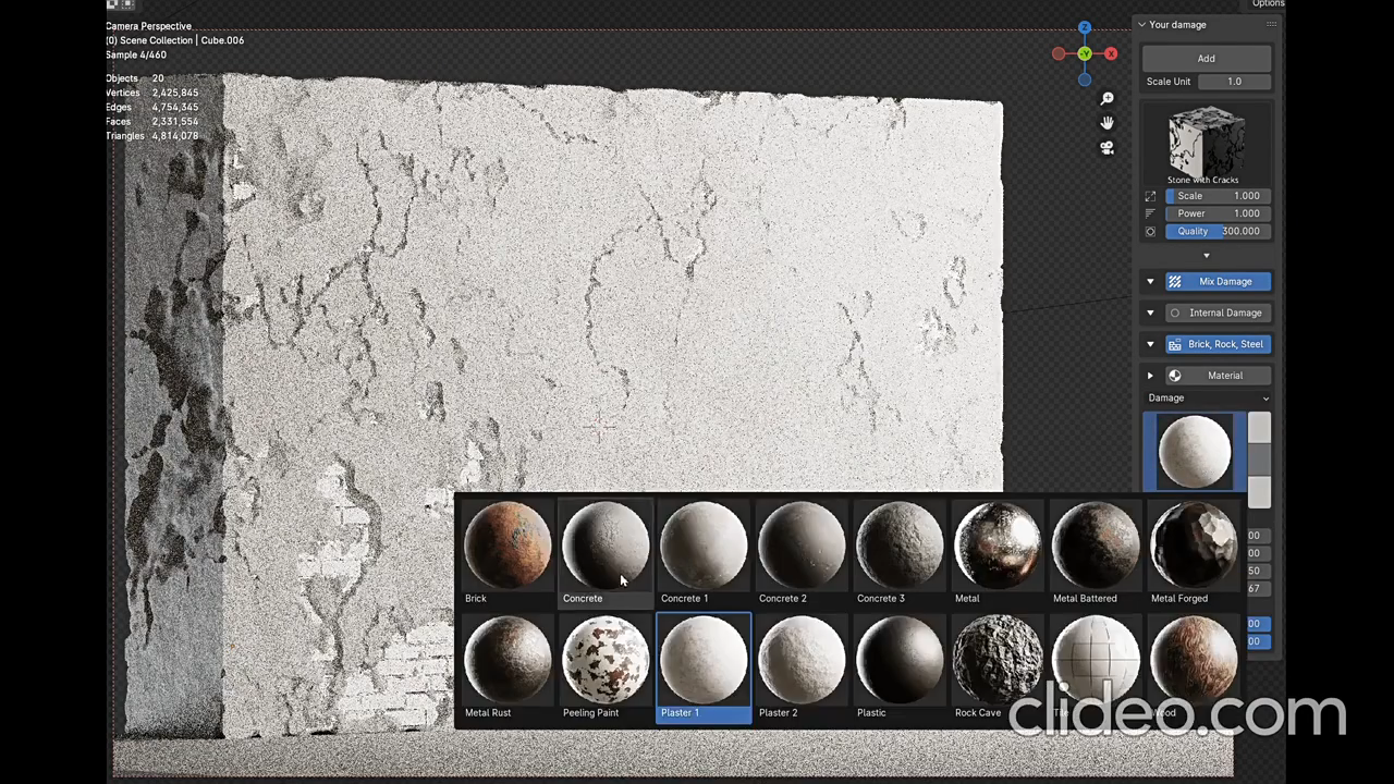Blender插件-破碎、受损、磨损材质混合效果 Mix Damage v1.2-1