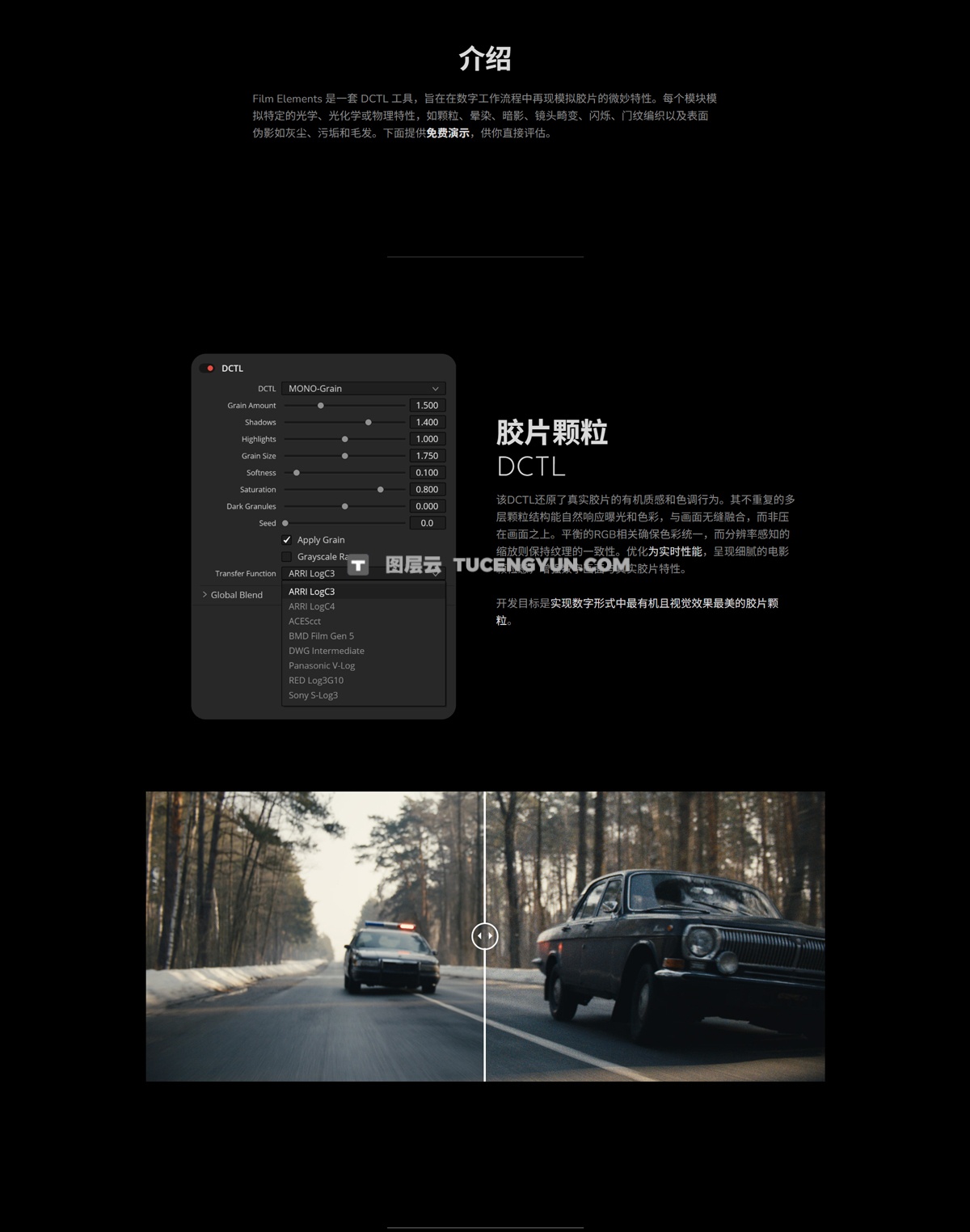 达芬奇DCTL插件-Mononodes Film Elements V2.0 DCTLS