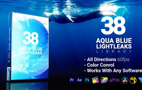 视频素材-5组抽象蓝色光效水波纹特效MP4动画