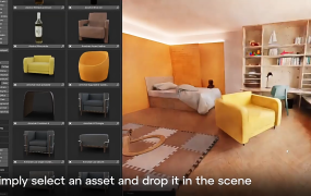 Blender插件-Interniq V2-457个室内家具装饰品3D模型资产预设