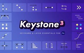 AE脚本-Keystone V3.0.4多个关键帧对齐翻转偏移拉伸颜色控制脚本