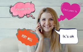 AE模板-500+种多风格卡通手绘涂鸦线条气泡标注对话框动画