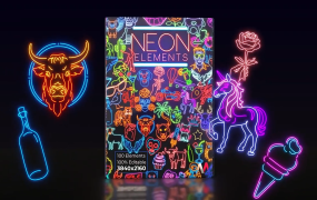 100个霓虹灯矢量图标图形动画AE模板+独立视频素材