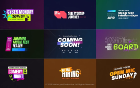 AE/PR模板-50组现代流行宣传海报文字标题排版动画预设