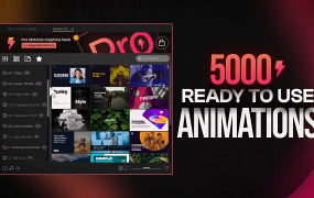 AE脚本-5000种现代时尚文字标题图形排版封面转场片头音效动画预设包