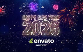 AE模板-2026新年快乐烟花爆炸粒子片头LOGO动画
