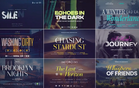 AE模板-100组多风格高级质感文字标题响应式设计动画+出入动画 Cinematic Titles100